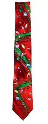 Men's Jerry Garcia Necktie Red Blue Green Collection 81 "MERRY CHRISTMAS"
