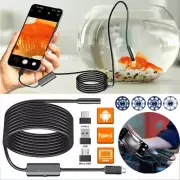 8LED USB Snake Endoscope Borescope HD Inspection Camera Scope for Android Type C