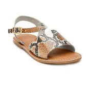 Coconuts By Matisse Lil Cabana Quarter Strap Sandal White Snake NIB Size 1M