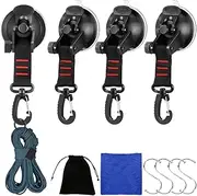 Suction Cup Hooks - 360° Rotatable Vacuum Suction Cup Set - Strong Load-Bearing Outdoor Gear, Multi-Purpose Use Tarps, Tents, Car Awnings
