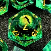 HAOMEJA DND Resin Dice Beholder's Dragon Eye Liquid Core Dice Set with Gift E...