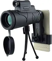 HD Photography Prism Monocular Telescope with Tripod Smartphone Mount for Bird Watching Scenery Shooting Ball Games Conc