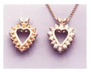 14kt White or Yellow Gold Heart Cluster Pre-Notched Pendant Setting