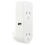Cannes Smart WiFi Double Plug with USB-A and USB-C Chargers in White
