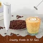 Milk Frother Handheld Coffee for Mixer Black Electric Mini Drink Whisk Blender!