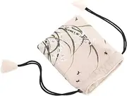 PACKOVE Beads Organizer Pouch: 4.99x4.13 Inch Small Drawstring Storage Bag - Portable Travel Cloth Case for for Beads Bracelets Teacups
