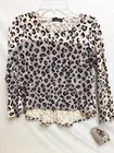 New Kate Mack Jeweled Pink & Black Leopard Print Long Sleeve Girl's Top Size 8