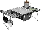 Grill Grate | Cooking Rack for BBQ - 2-In-1 Folding Portable Grill Grate Rack for Home Camping Outdoor Barbecue