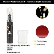 Touch Up Paint For Ssang Yong All Models 5000M Strawberry Red With Polish Paste