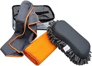 Mikinona 1 Set Automotive Cleaning Kit Set with Ultra Absorbent Towels and Versatile Sponges for Car Detailing and Maintenance Portable Design for Home Go Use