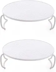 AIMALL 2PCS Microwave Steaming Racks – Multi-Layer Cooking Shelf with Foldable Legs, Heat-Resistant Food-Grade Plastic, 9.25in Round Stackable Trays