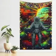 Galaxy Astronaut Butterfly Wall Tapestry Trippy Planet Psychedelic Starry Sky