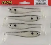Zoom Swimmer 4” Hollow Body Paddle Tail Swimbait (4 ea) -Lanier or Crystal Shad