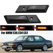 2x Smoked Dynamic LED Side Indicator Turn Signal Lights For BMW 3 Series E36 E34 (for: BMW)