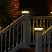 Solar Garden Lights 2Pcs Solar Post Lights Outdoor 8 LEDs Deck Fence Patio Cap Lights