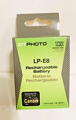 NEW LOT OF 10 RECHARGEABLE Li-ion BATTERY FOR CANON LP-E8, 7.4V, 1750mAh, 13.0Wh