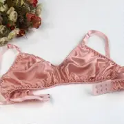 Double-sided Real Silk Bra Wireless Ultra-thin Underwear 100% Mulberry Silk 34/75-42/95AB RUBBERRED WX002 42 OR 95AB