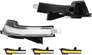 Side Mirror Indicator Light For Mustang 2015-2021 For Repeat Flashing Turn Signal Lamp 1Pair Clear Lens Sequential Blinker Side Rearview Mirror Lights Dynamic Indicators(Clear Lens)