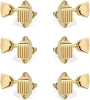 Kluson WaffleBack 3+3 Metal Keystone Button Gold