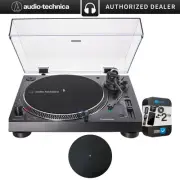 Audio-Technica Direct-Drive Turntable Analog & USB, Black + 2Yr Warranty Bundle