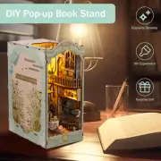 DIY Book Nook Kit 3D Wooden Puzzle Bookshelf Insert Decor with LED Light jebfW
