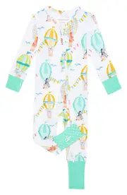 Posh Peanut Balloon Wonder Fitted Convertible One-Piece Pajamas in Yellow at Nordstrom, Size 9-12M