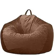 UYSOFRCV Premium Velvet Bean Bag Cover Indoor Seat Bag Cushion (Without Filler) for Family Room, Dorm, or Bedroom Whether as a Gaming Chair,Brown,L