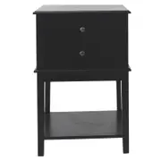 Chloe Black 2 Drawer Side Table