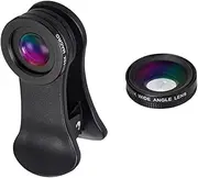 UTHCLO 2pcs Wide Angle Macro Clip Lens Kit for Smartphones Professional Camera Lens with Detachable Design Lightweight for Capturing Details Black