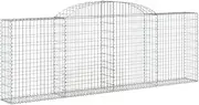 Arched Gabion Basket 300x30x100/120 cm Galvanised Iron - Rust-Resistant Garden Planter for Outdoor Decoration & Landscaping