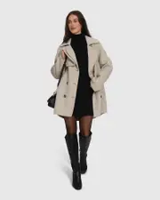 [Belle & Bloom] Wanna Be Loved Wool Blend Peacoat - Pale Oat