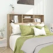 Headboard Cabinet Sonoma Oak 140 cm, Wall Mounted Bookcase, Wooden Headboards for Bed, Frame, Queen Size, Adjustable, Head, Board, Cama, Wood