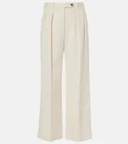 [Loro Piana] Loro Piana Bart quilted cotton-blend wide-leg pants AU 14 white