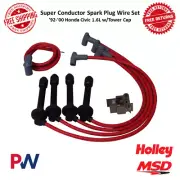 MSD 8.5mm Super Conductor Spark Plug Wire Set W/ Tower Cap For 92-00 Honda Civic (for: Honda)