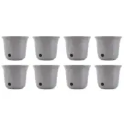 Suncast 300 Foot Heavy Duty 5 Gallon Decorative Garden Hose Pot, Gray (8 Pack)