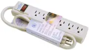 Darice Power Strip Surge Protector with on and off 6 outlet