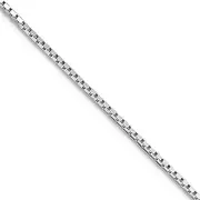 [JewelryWeb] 925 Sterling Silver Spring-Ring Rhodium Plated .6mm 4 Sided Diam cut 5 Centimeters Ext. Mirror Box Chain Necklace Chain-Necklace for Women and Men