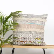 Linen Connections Monochrome Cushion Cover Multi colour Weave 'Shaggy' Beni Ourain Style Cushion Cover - Berber Style Cushion Cover - 018