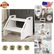 Space-Saving Bamboo Step Stool with Non-Slip Features for Kids' Independence