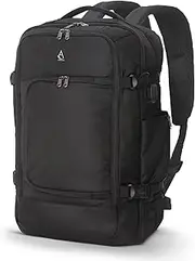 [Aerolite] 55x35x20cm 39L Hand Cabin Luggage Backpack with YKK Zippers, Fits 15” Laptop, Carry On Rucksack Satchel Holdall Travel Daypack Flight Bag, 55x35x20, Black, Black, 55x35x20
