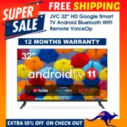 JVC 32 inch HD Google Smart TV Android 11 Edgeless Bluetooth WIFI Remote VoiceOp