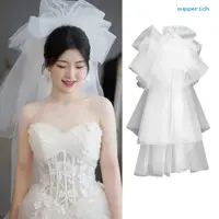 在飛比找蝦皮購物優惠-[加一時尚館]頭紗雲朵蓬蓬頭紗韓系新娘攝影造型街拍婚紗頭紗