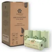 Pawtria Certified Home Compostable Dog Poop Bags (120 Bags), Biodegradable Po...