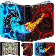Card Binder 900 Cards With 50 Sleeves 9-Pocket for Cards Collection Trading Cards Collector (Blue fire)