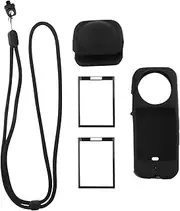 LT Easiyl 1 Set Camera Protective Accessories Kit Lanyard Silicone Protective Case Lens Cap Action Camera Screen Protectors Compatible with Insta 360 X3