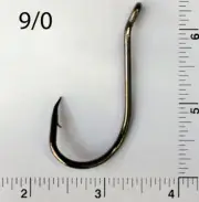PACK OF 1000 Size 9/0 TACKLEWORKS Octopus J Fishing Hooks 8299