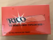 25 Rico Baritone Saxophone Reeds 2.5 Strength - Vtg - WORLD'S MOST POPULAR REEDS