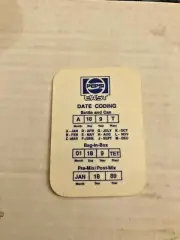 Vintage 2.5"x3.5" Pepsi Soda Date Coding Card Rare NOS