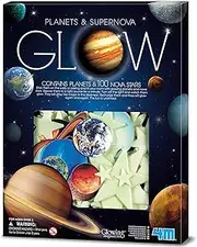 4M Glow Planets and Supernova, Includes 100 Glow Star Stickers, Variety of Colours and Sizes, Paper Planets, Educational Space Toys, Learn STEM Principles