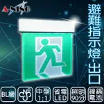 【A-NING】1：1避難方向指示燈-壁掛式 單面 出口款(LED投光式│BL級│居家安全│CNS ISO消防認可)